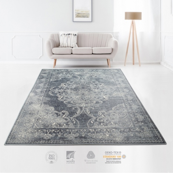 Living Room Vintage Rug for Sale Navy I Small Vintage Rug 120x170cm Blue